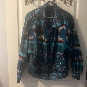 Vintage KAOTIC  multi colored green windbreaker size M